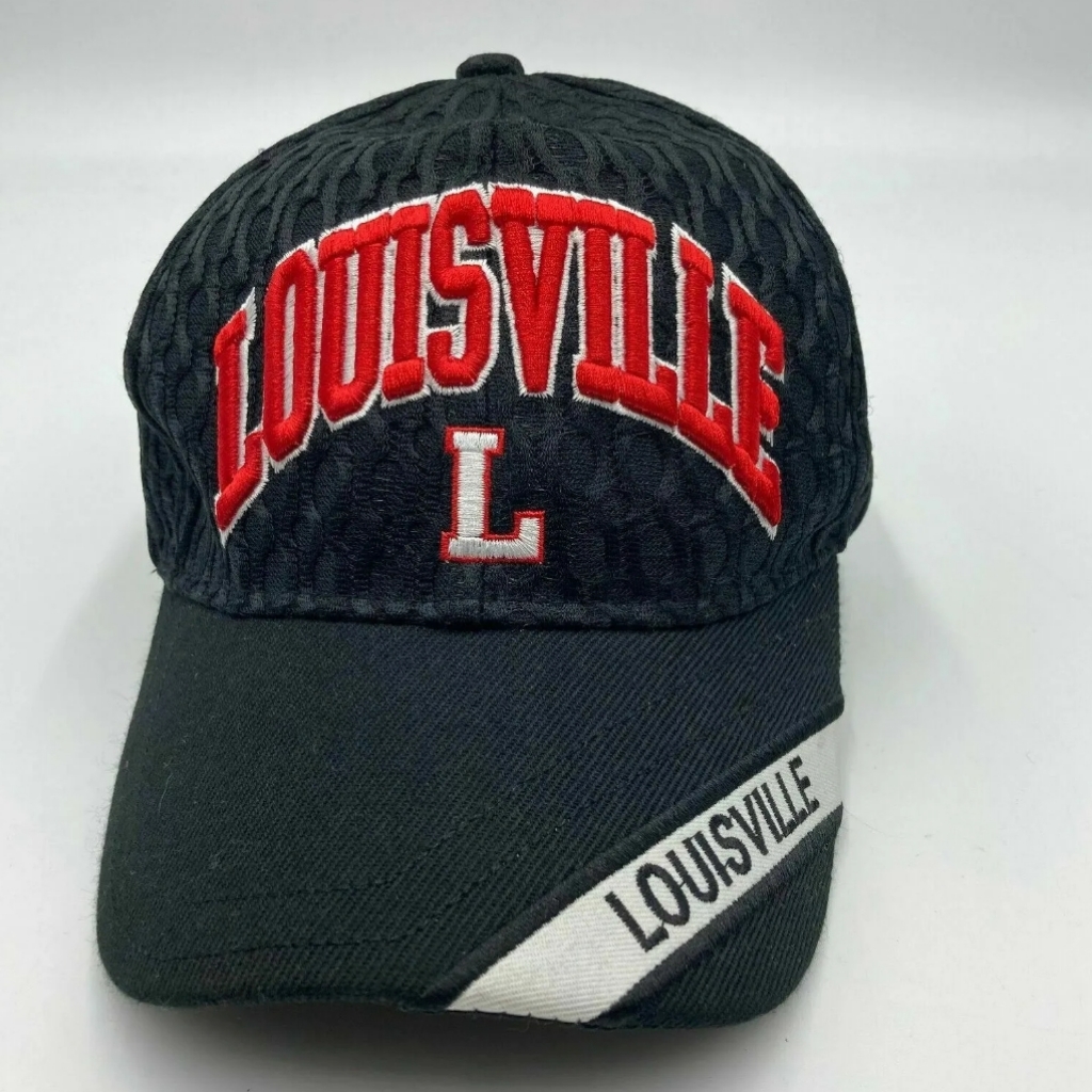 Louisville Kentucky Hat Cap Black Strap Back Mesh